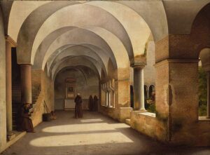 Christoffer Eckersberg, “I chiostri di San Lorenzo fuori le mura a Roma” (1824 Chicago, Art Institute)