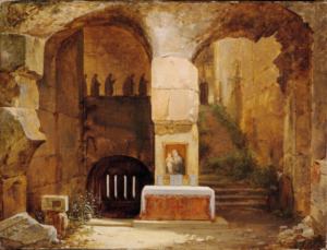 François-Marius Granet, “Monaci in una cripta in rovina” (Boston, Harvard Art Museum)
