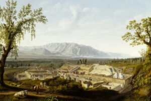 Jacob Philipp Hackert, “Gli scavi di Pompei” (1799, Shropshire, Attingham Park)