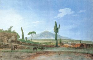 Jean-Pierre Houël, “L’Etna visto dal piano di Porta Aci a Catania” (1776)