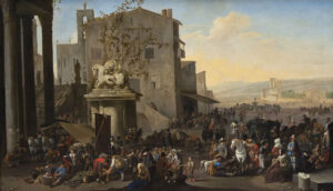Johannes Lingelbach, “ll Campo Vaccino a Roma” (1653, Bruxelles, Royal Museums of Fine Arts of Belgium)