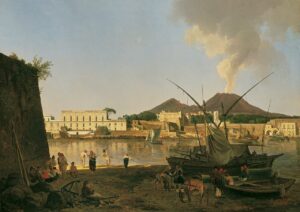 Josef Rebell, “Il porto Granatello presso Portici con il Vesuvio sullo sfondo” (Vienna, Kunsthistorisches Museum)