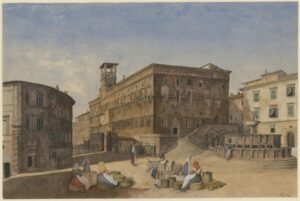 Albrecht Rosengarten, “Perugia, piazza del Municipio” (1841, Amburgo, Hamburger Kunsthalle)
