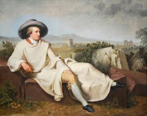 Wilhelm Tischbein, “Goethe nella campagna romana” (1787, Francoforte, Städelsches Kunstinstitut)