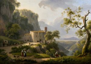 Martin Verstappen, “Vista di un monastero nella campagna romana” (1819, Collezione privata)
