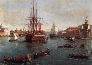 Caspar van Wittel detto Gaspare Vanvitelli, “Il bacino di San Marco e una fregata veneta”