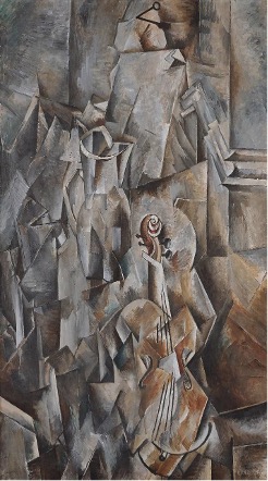 Figura 6.4. Georges Braque, Violino e brocca, olio su tela, 1909-1910.